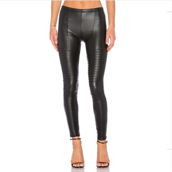 PLUSH Pants - Plush Fleece Lined Liquid Moto Legging in Black